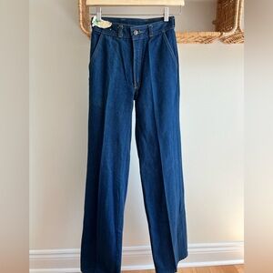 Vintage LE cullotier Classic Wide-Leg Denim Pants bell bottoms 24 Size 0 jeans